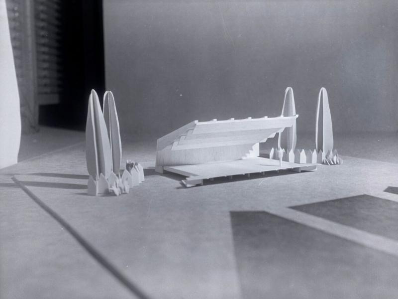 An architectural model of a music shell