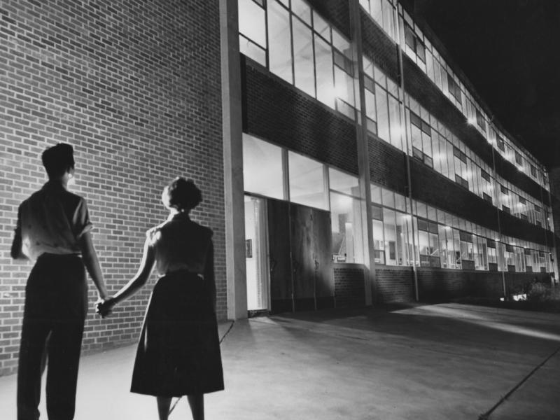 Students outside Gould Hall